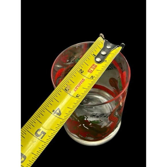 Set 4 Vintage Holiday Musical Instruments & Notes Weighted Bottom Rocks Glass - Picture 6 of 8